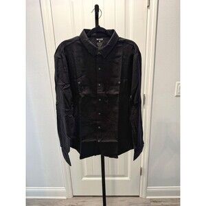 True Classic Men's Shirt Long Sleeve Button Down Pocket Men's XL Black New